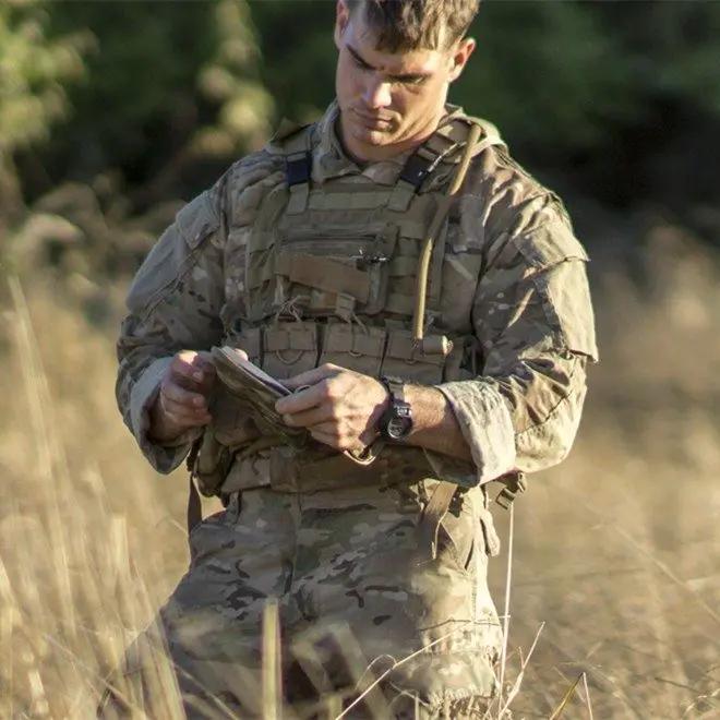 LANBAOSI Men's Tactical Combat Shirt and Pants Set Long Sleeve Multicam  Woodland BDU Hunting Military Uniform 1/4 Zip Black