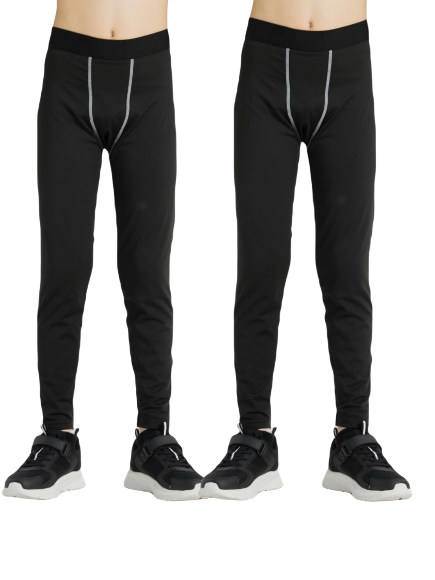 2 Pack Youth Boys Compression Leggings Athletic Workout Running Tights
