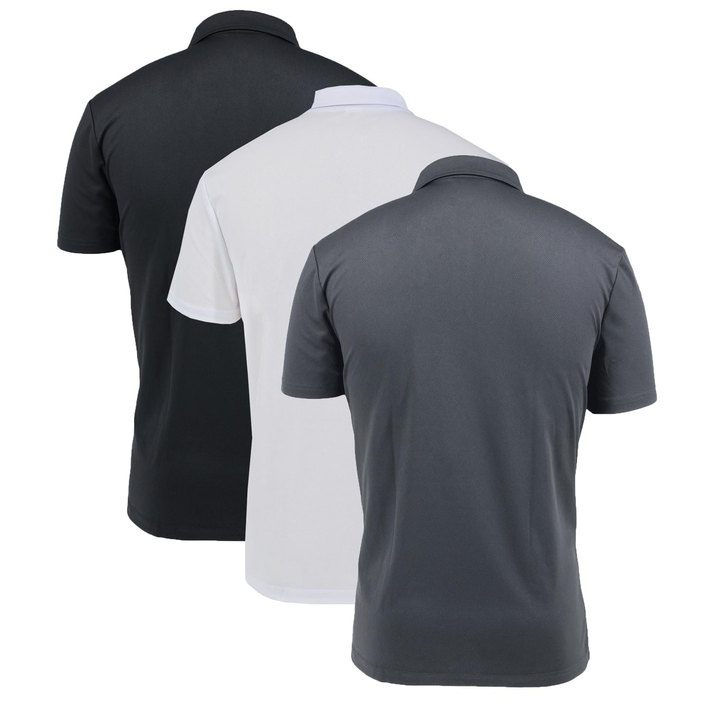 LANBAOSI 3 Pack Mens Polo-Shirts Short Sleeve Slim Fit Shirts Quick Dry Golf Casual Workout Shirts