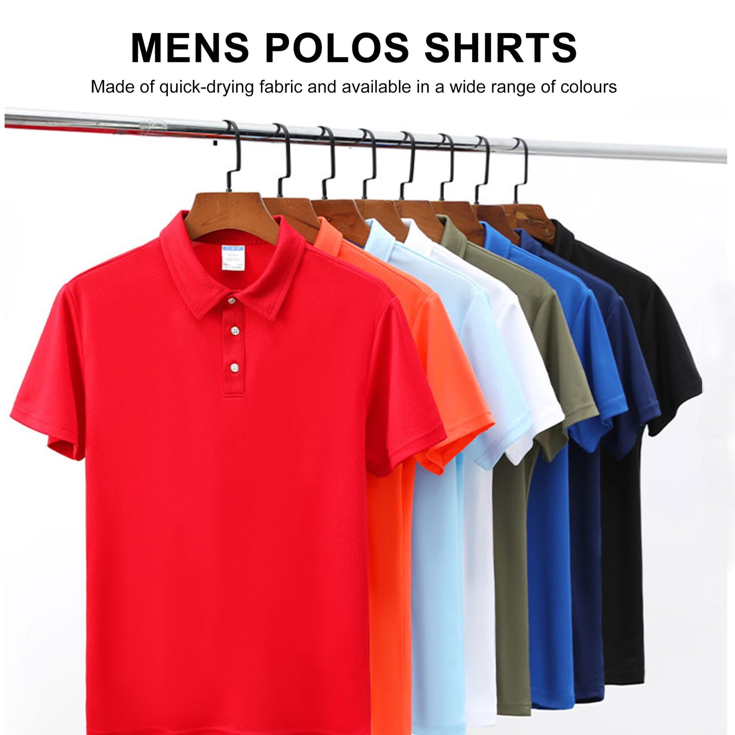LANBAOSI 3 Pack Mens Polo-Shirts Short Sleeve Slim Fit Shirts Quick Dry Golf Casual Workout Shirts