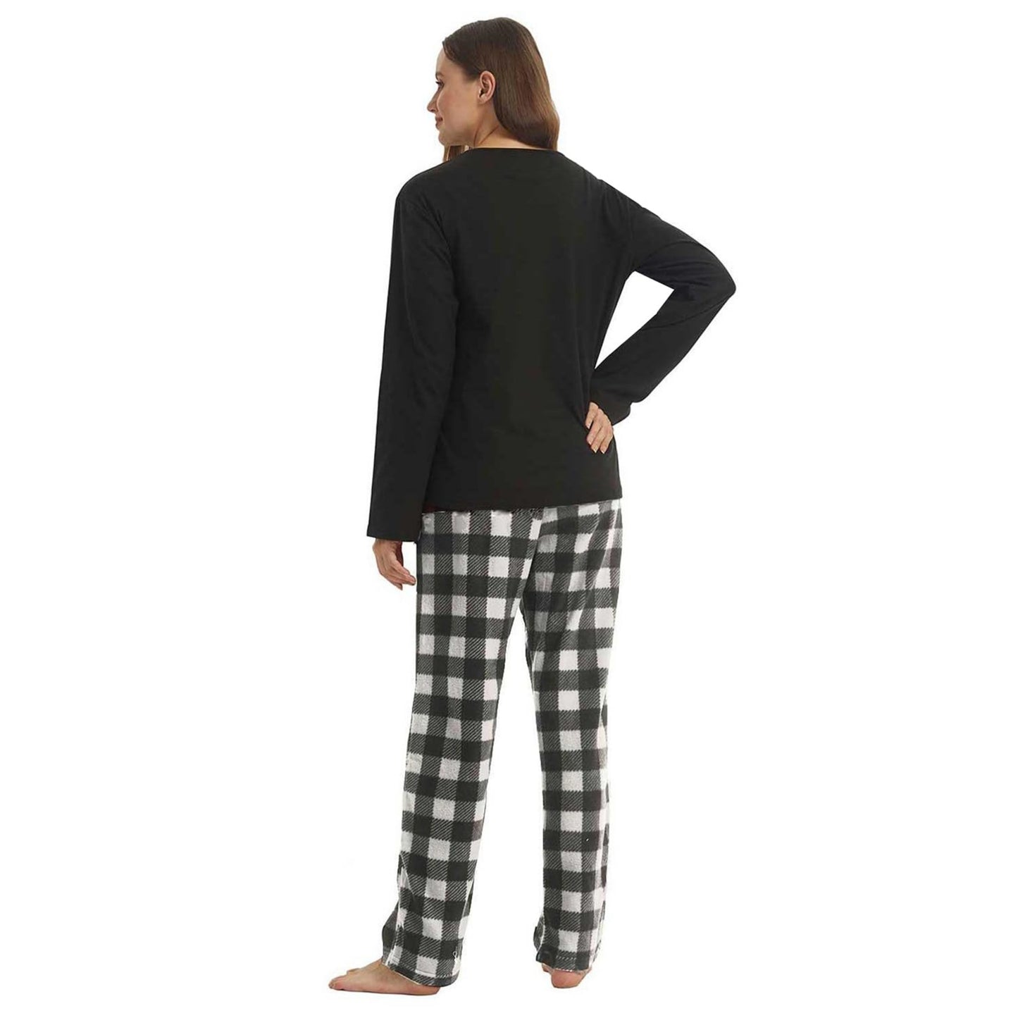 LANBAOSI Woman Winter Fleece Pajamas Set 2 Piece Comfy Warm PJ Set