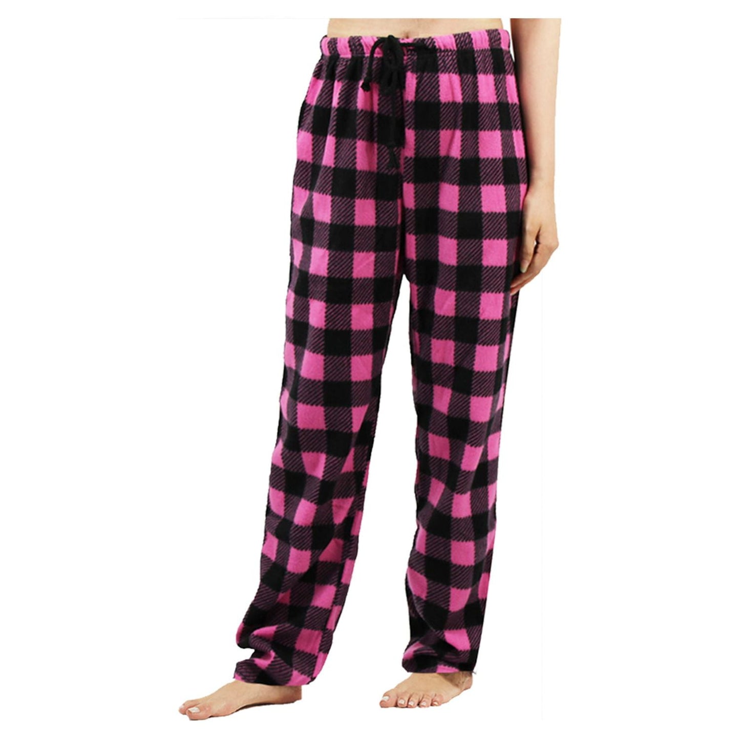 LANBAOSI 2 Pack Women Comfy Soft Fleece Plaid Pajama Pants