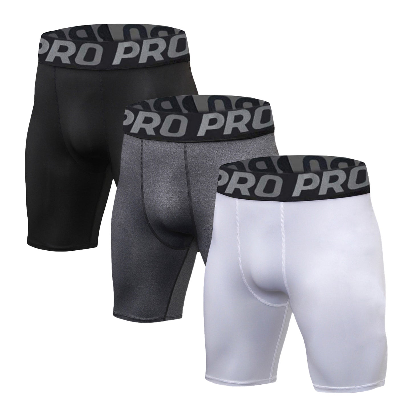 LANBAOSI 3 Pack Mens Performance Compression Shorts Spandex Running Underwear for Men Athletic Shorts Biking Running