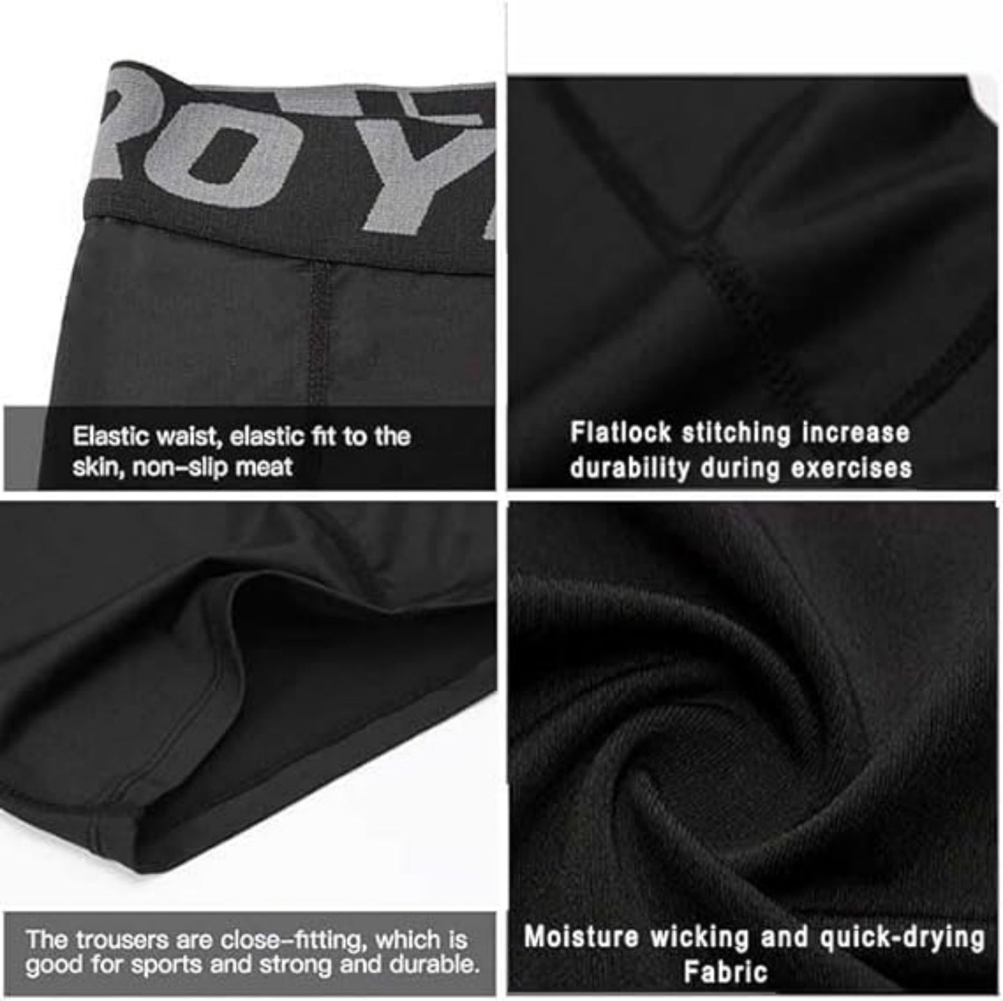 LANBAOSI 3 Pack Mens Performance Compression Shorts Spandex Running Underwear for Men Athletic Shorts Biking Running