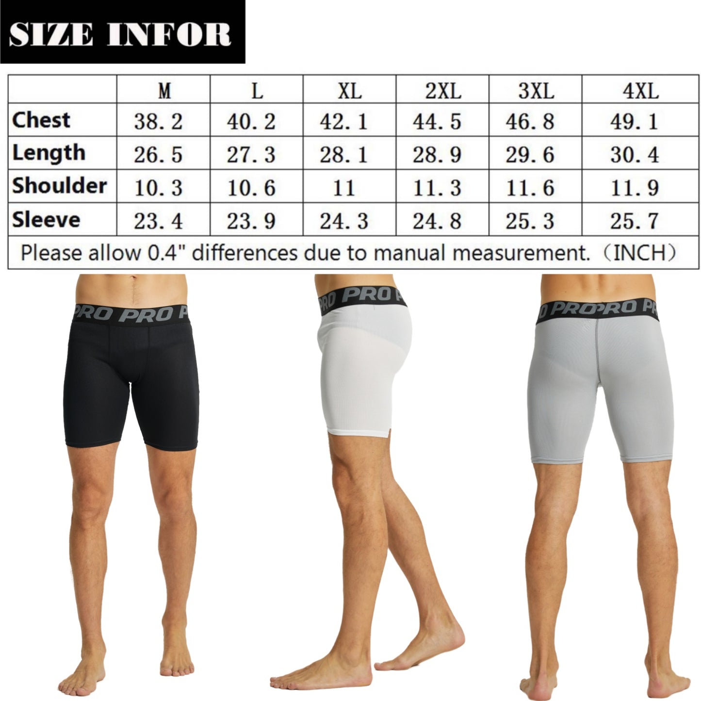 LANBAOSI 3 Pack Mens Performance Compression Shorts Spandex Running Underwear for Men Athletic Shorts Biking Running