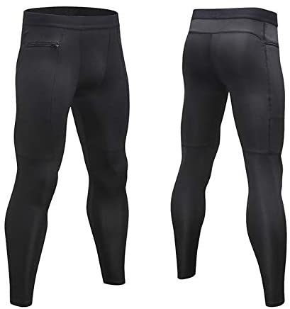 2 Pack Compression Pants Men Leggings Pocket Running Tights Male Athletic Base Layer LANBAOSI