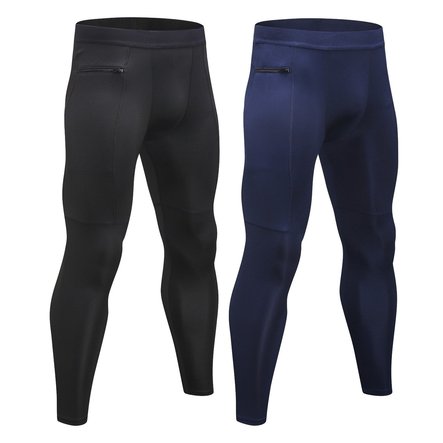 2 Pack Compression Pants Men Leggings Pocket Running Tights Male Athletic Base Layer LANBAOSI