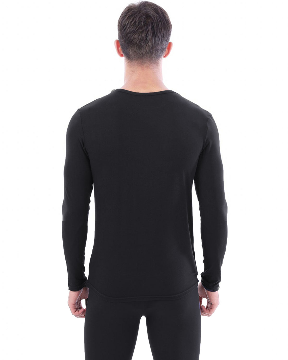 2 Pack Men Thermal Underwear Top Crew Neck Male Long Johns Shirts LANBAOSI