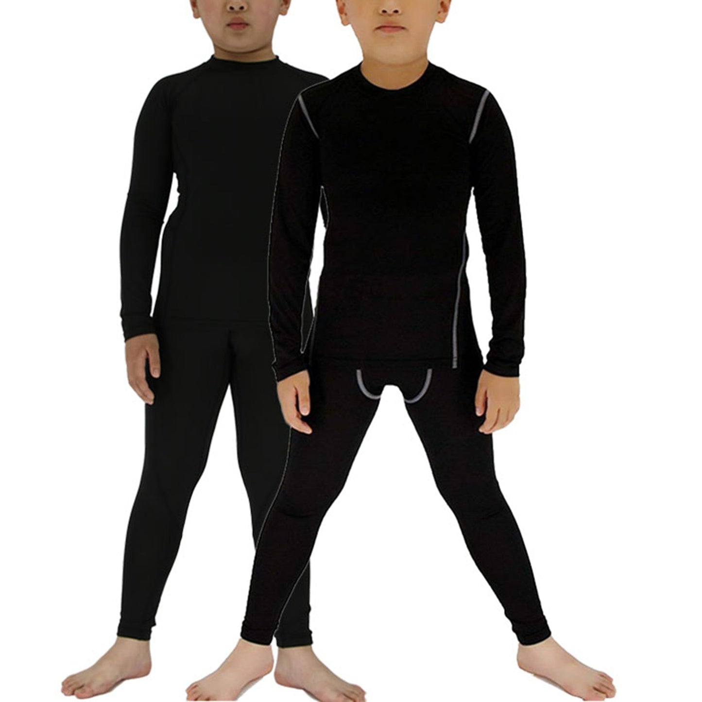 2 Packs Boys & Girls Long Sleeve Compression Shirts and Pants Set LANBAOSI