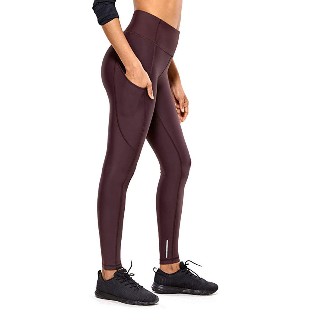 2 Packs Women's High Waist Yoga Leggings with Pocket Reflective Running Tights LANBAOSI