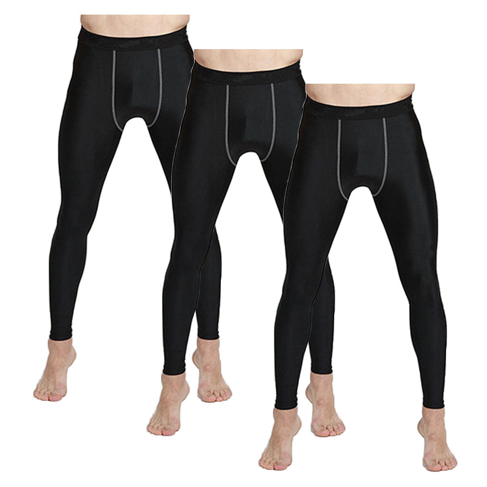 3 Pack Men Compression Pants Cool Dry Male Baselayer Tights Leggings LANBAOSI