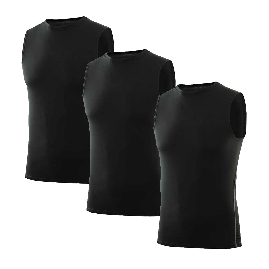3 Pack Men's Running Compression Sleeveless Dry Base Layer Tank Top LANBAOSI
