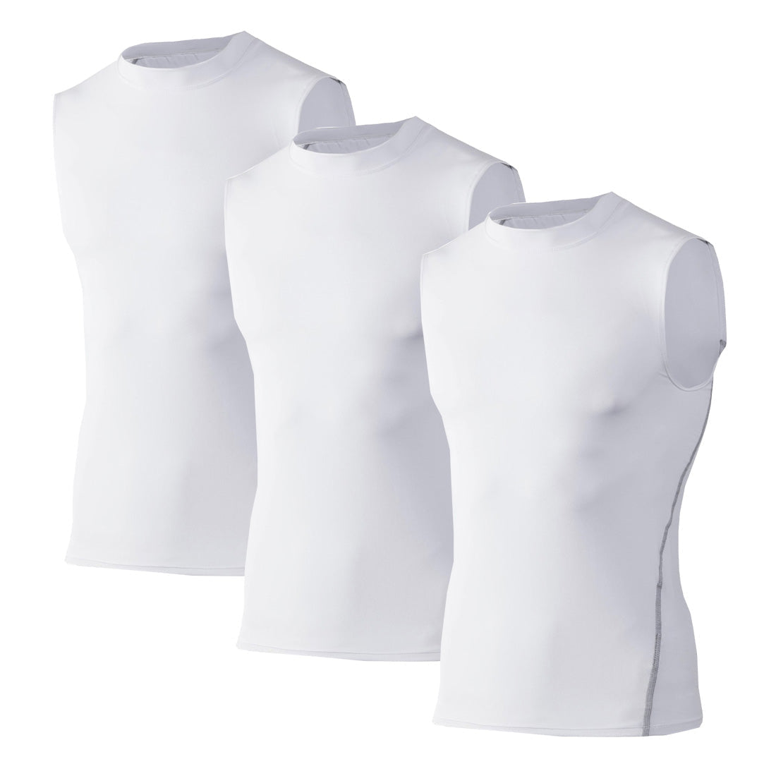 3 Pack Men's Running Compression Sleeveless Dry Base Layer Tank Top LANBAOSI