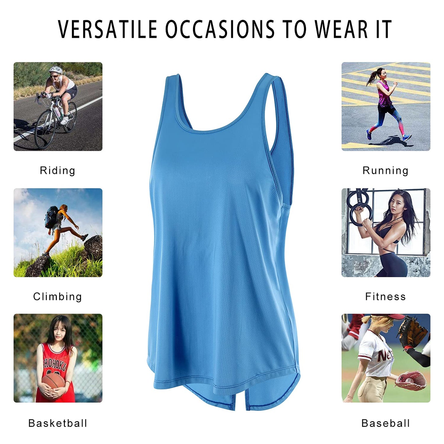 3 Pack Workout Tank Tops for Women Gym Exercise Athletic Yoga Tops Female Sports Shirts LANBAOSI