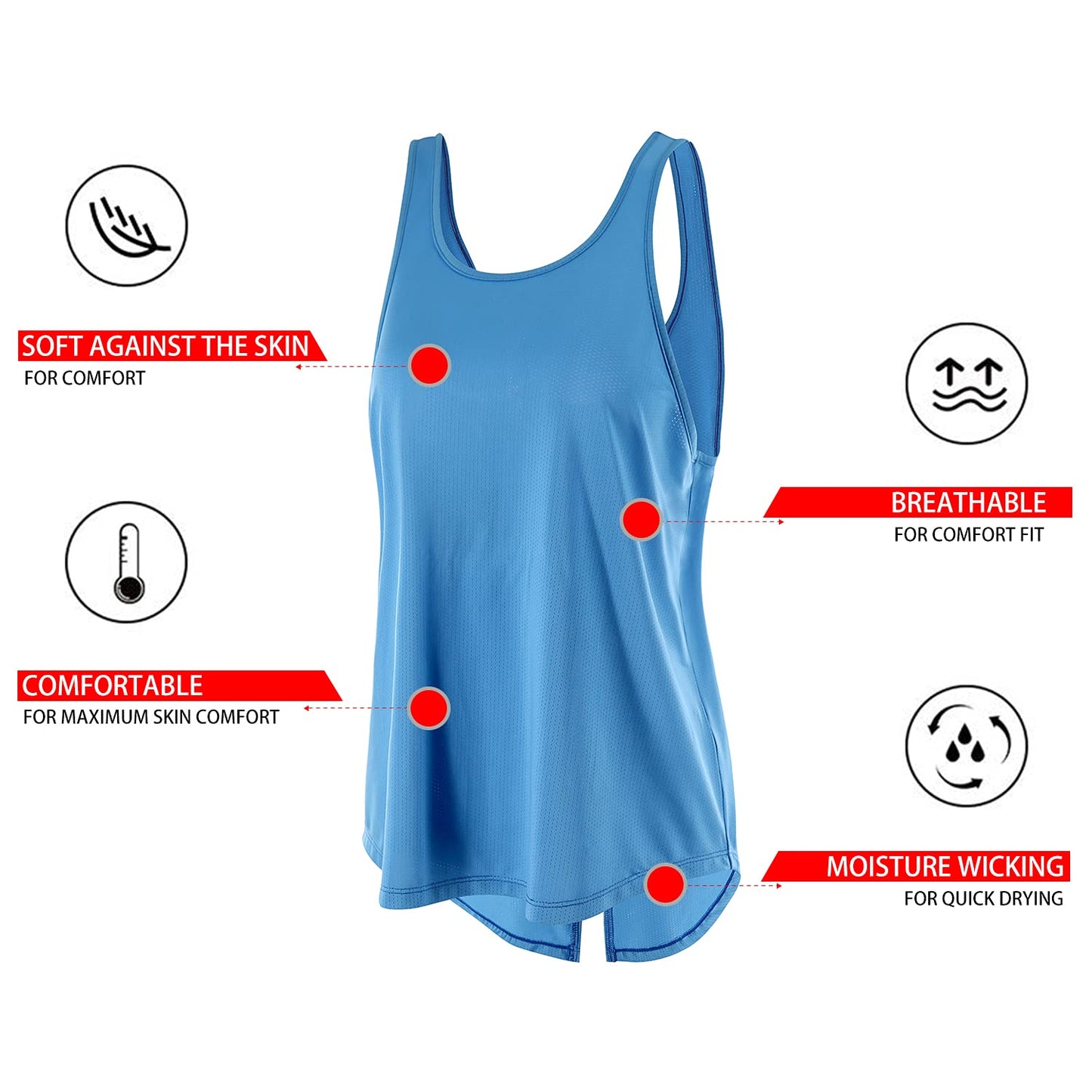 3 Pack Workout Tank Tops for Women Gym Exercise Athletic Yoga Tops Female Sports Shirts LANBAOSI