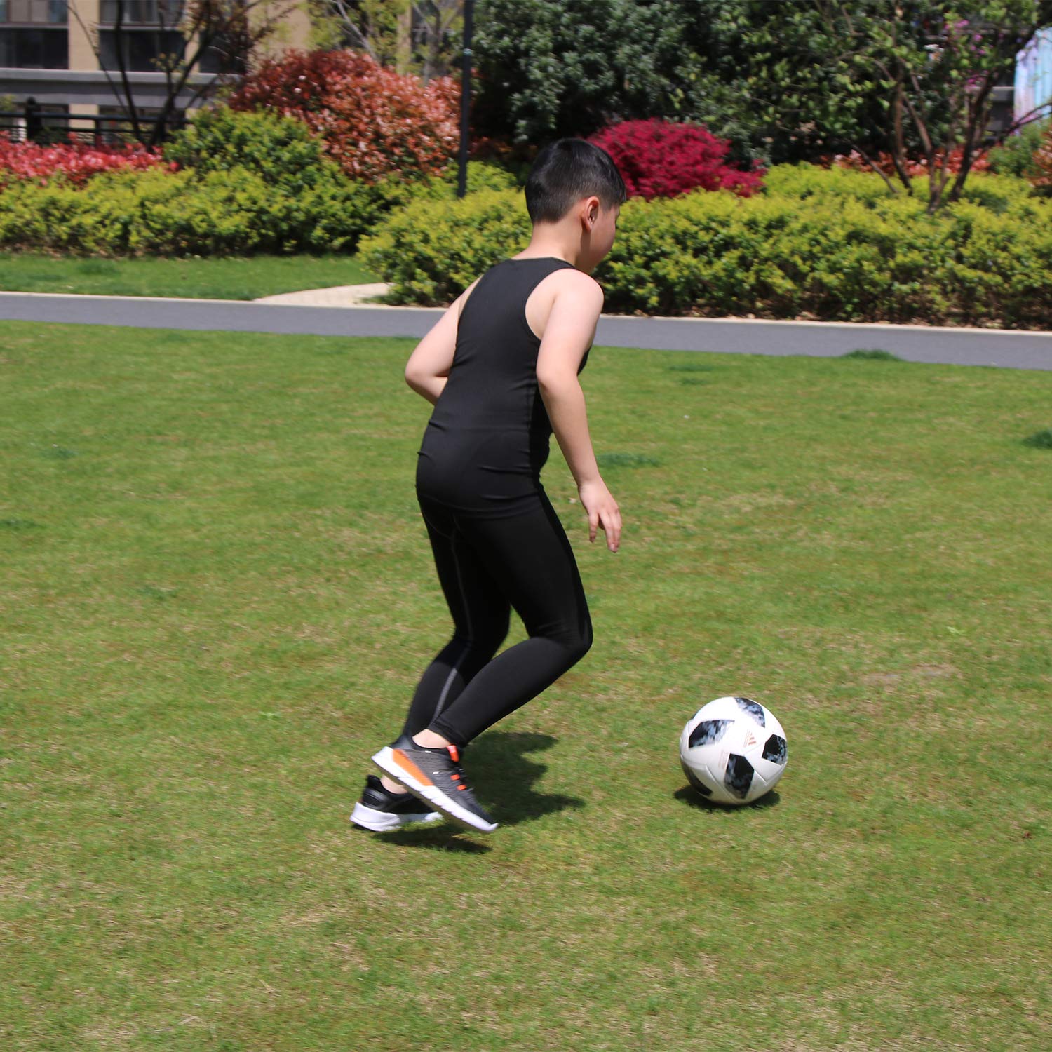 Boys 3 Pack Baselayer Workout Tank Top Dry Fit Sleeveless Shirt for Unisex LANBAOSI