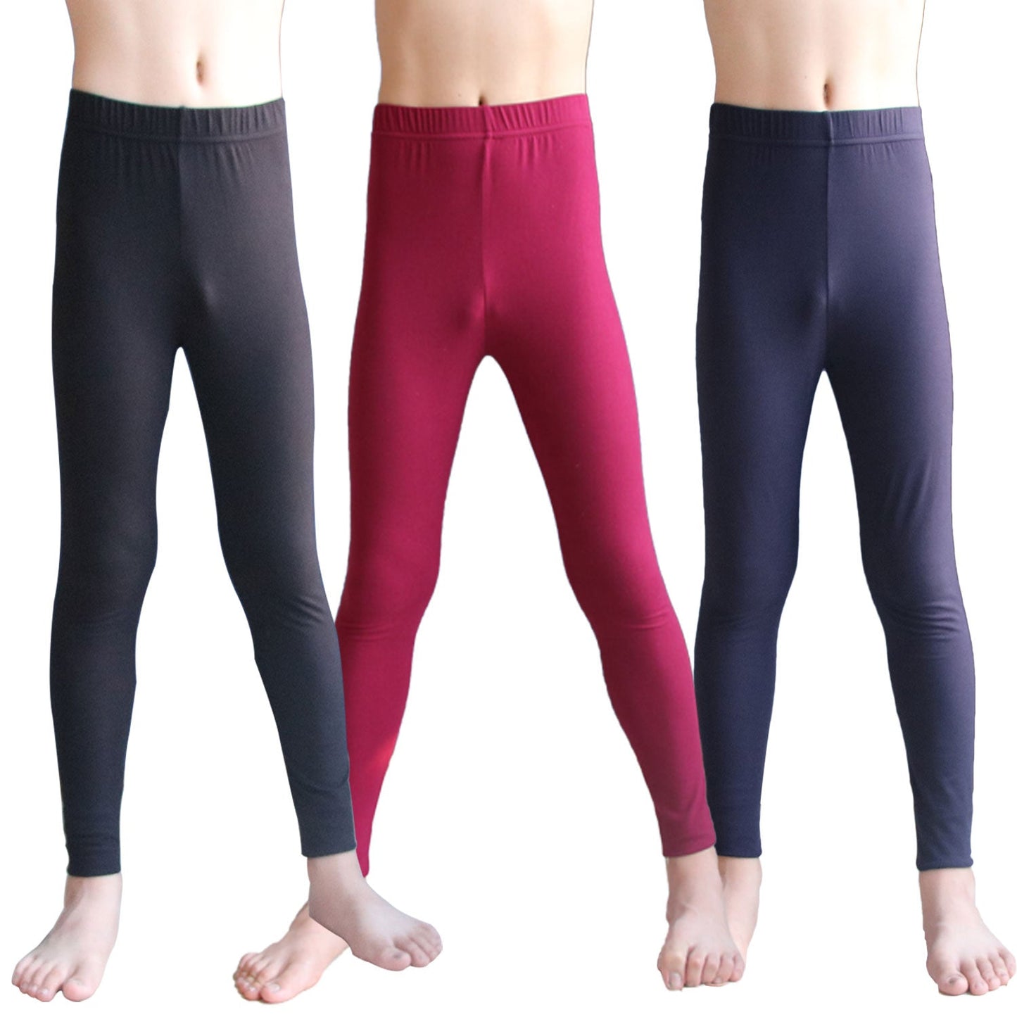 Boys Compression Pants Fleece Lined Thermal Basketball Leggings 3 Pack LANBAOSI