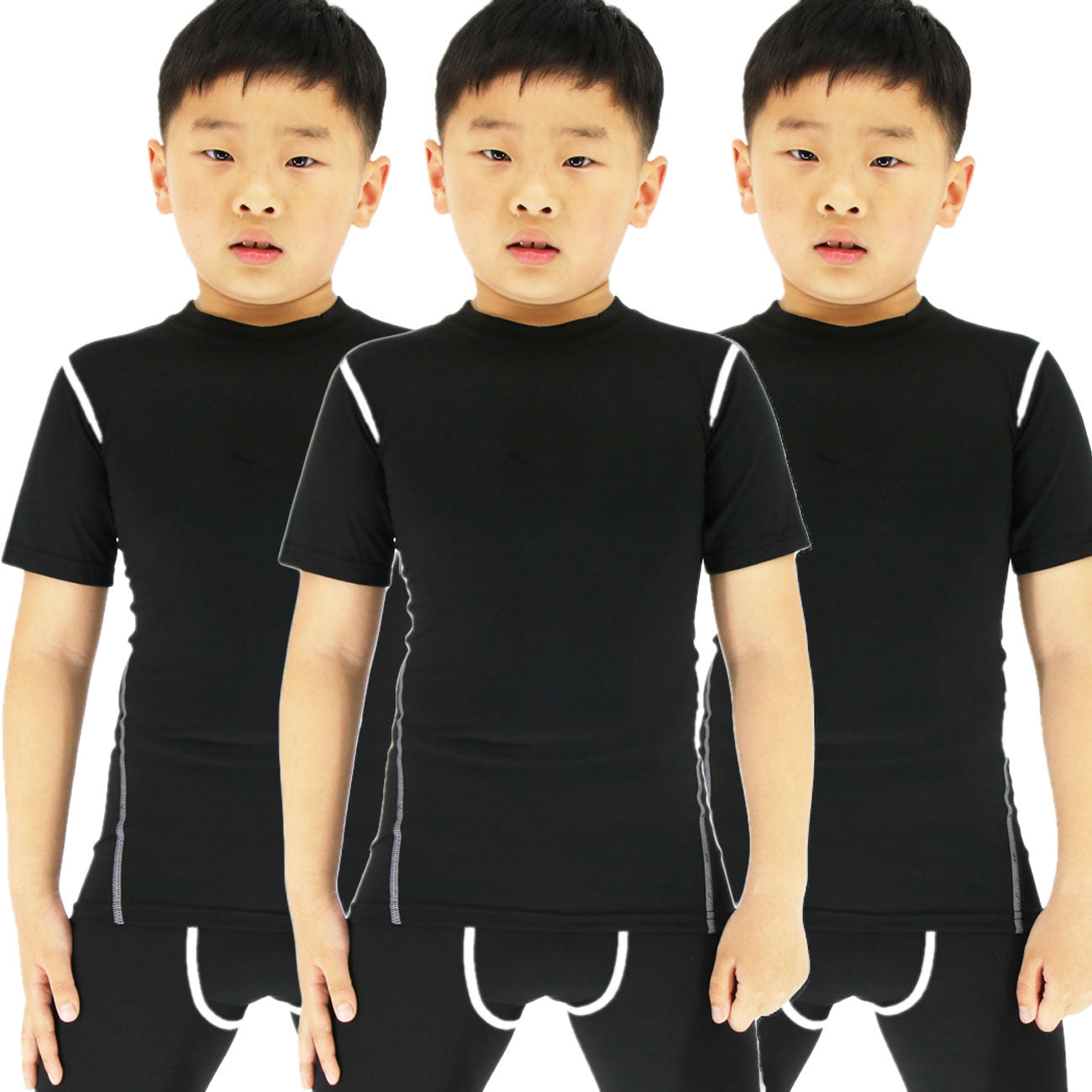 Boys Girls Compression Soccer Practice T-Shirt Sport Athletic T Shirts LANBAOSI