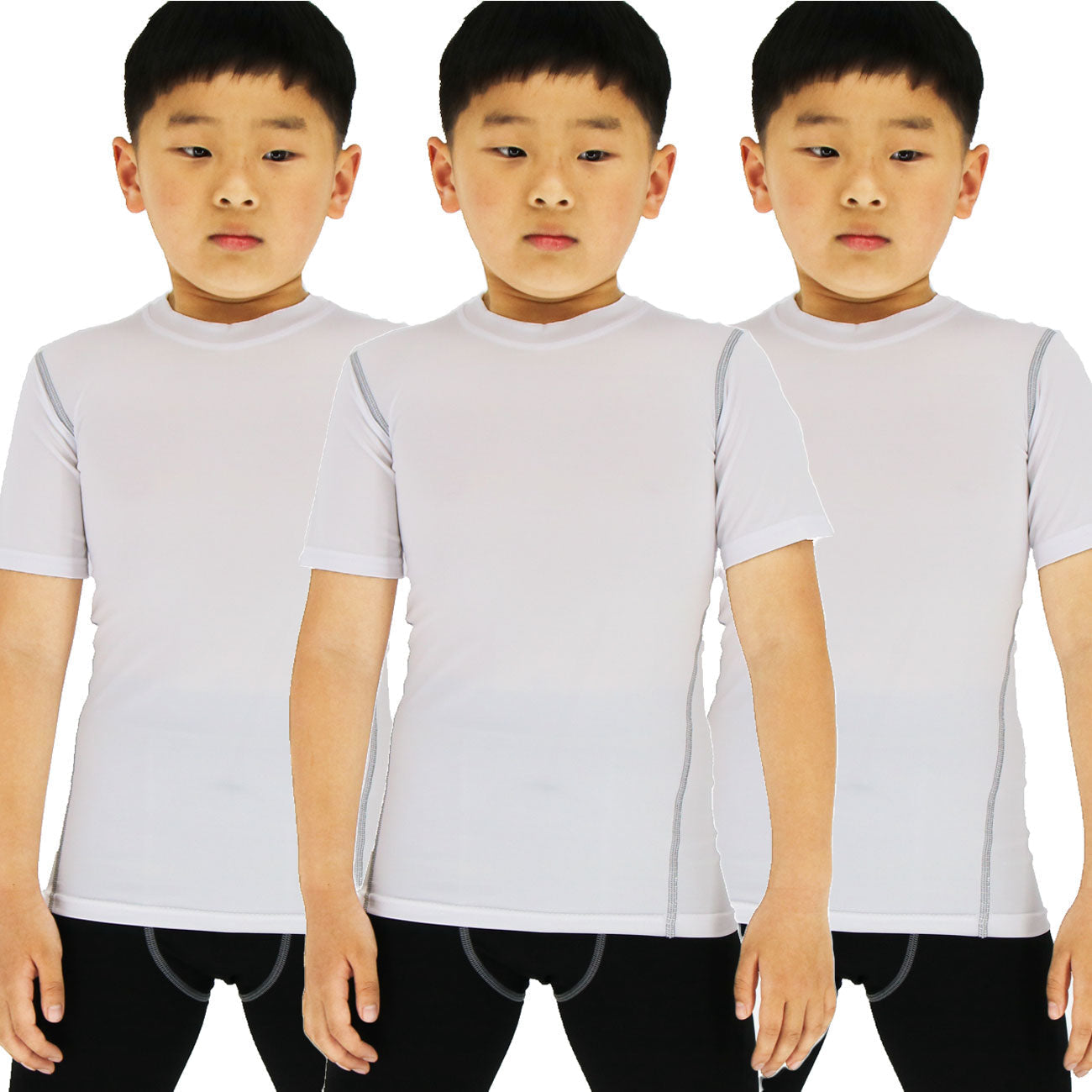 Boys Girls Compression Soccer Practice T-Shirt Sport Athletic T Shirts LANBAOSI