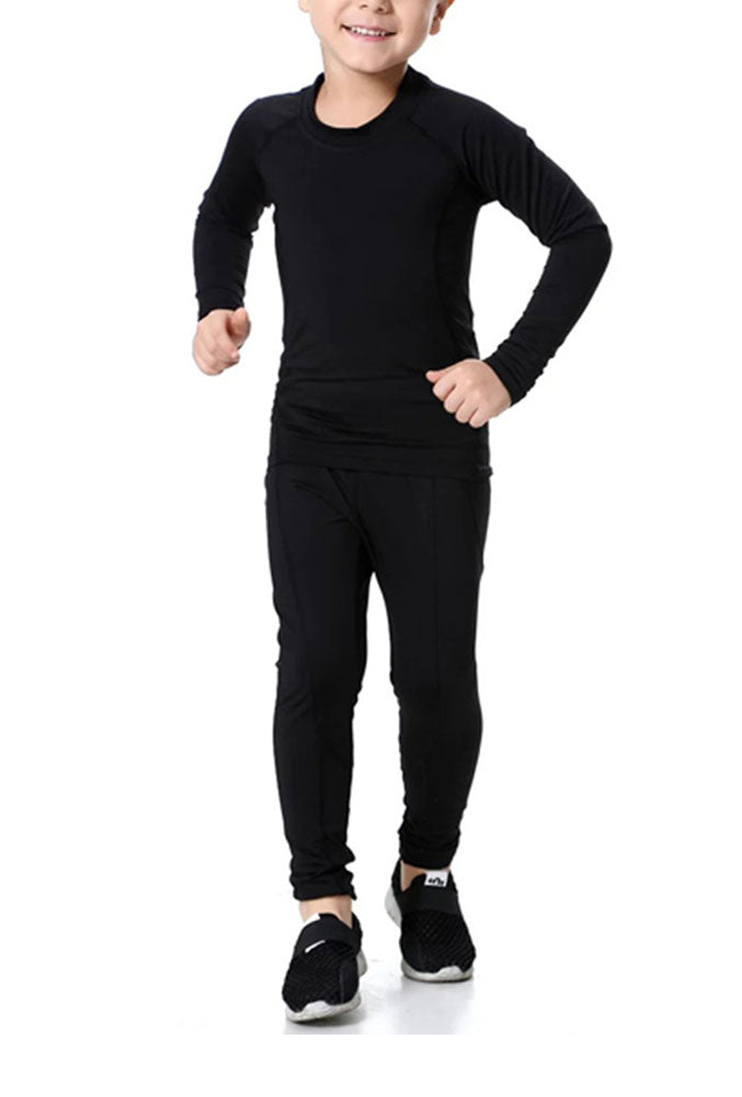 Boys & Girls Long Sleeve Compression Shirts and Pant 2 Pcs Set LANBAOSI