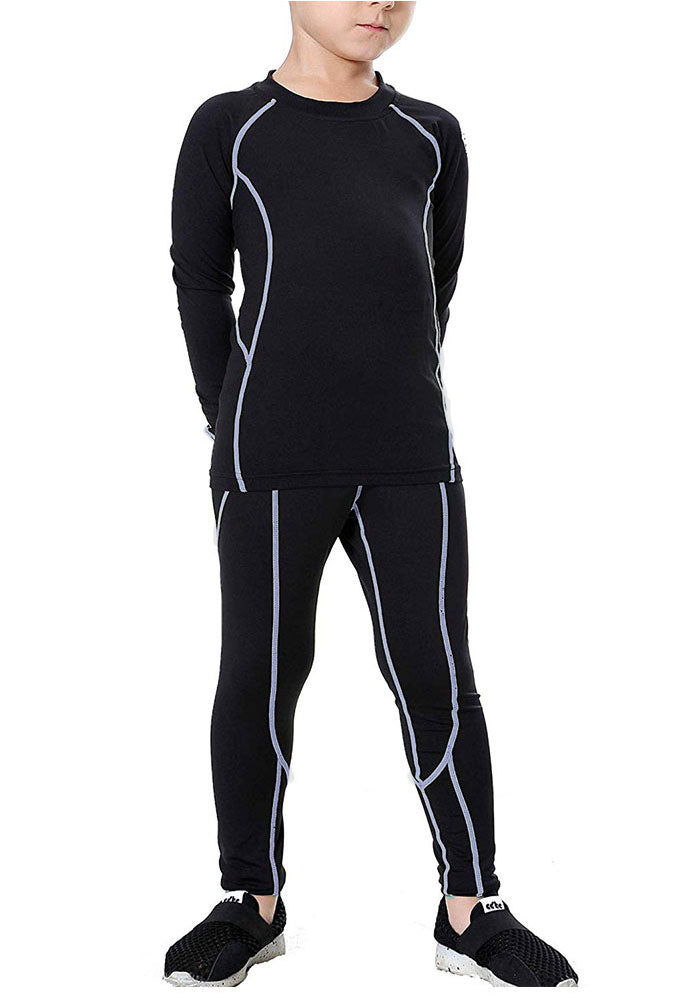 Boys & Girls Long Sleeve Compression Shirts and Pant 2 Pcs Set LANBAOSI