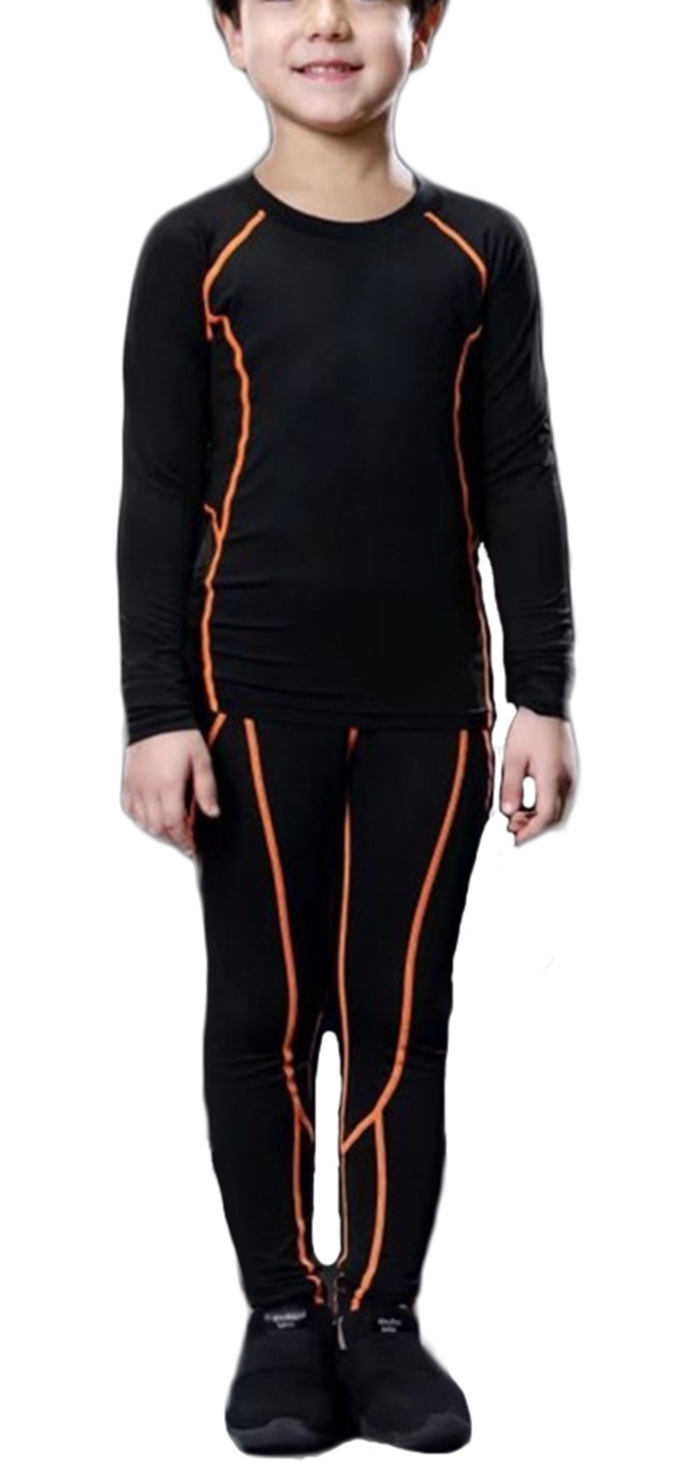 Boys & Girls Long Sleeve Compression Shirts and Pant 2 Pcs Set LANBAOSI