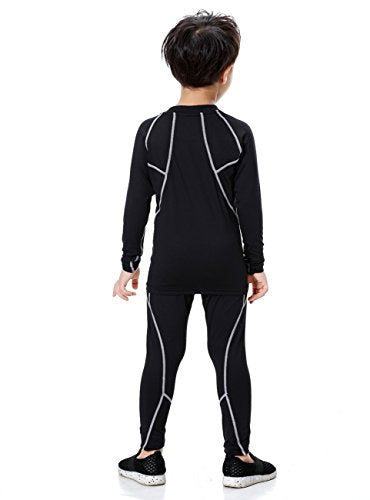 Boys & Girls Long Sleeve Compression Shirts and Pant 2 Pcs Set Unisex LANBAOSI