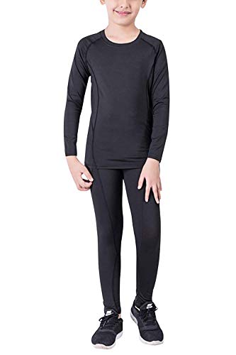 Boys & Girls Long Sleeve Compression Shirts and Pant 2 Pcs Set Unisex LANBAOSI