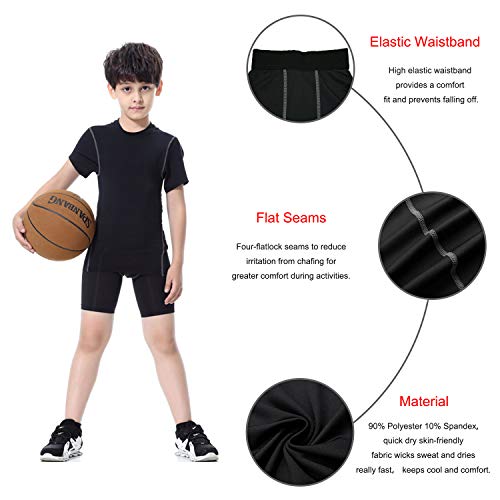 Boys Performance Active Boxer Briefs Unisex Underwear Shorts 3 Pack LANBAOSI