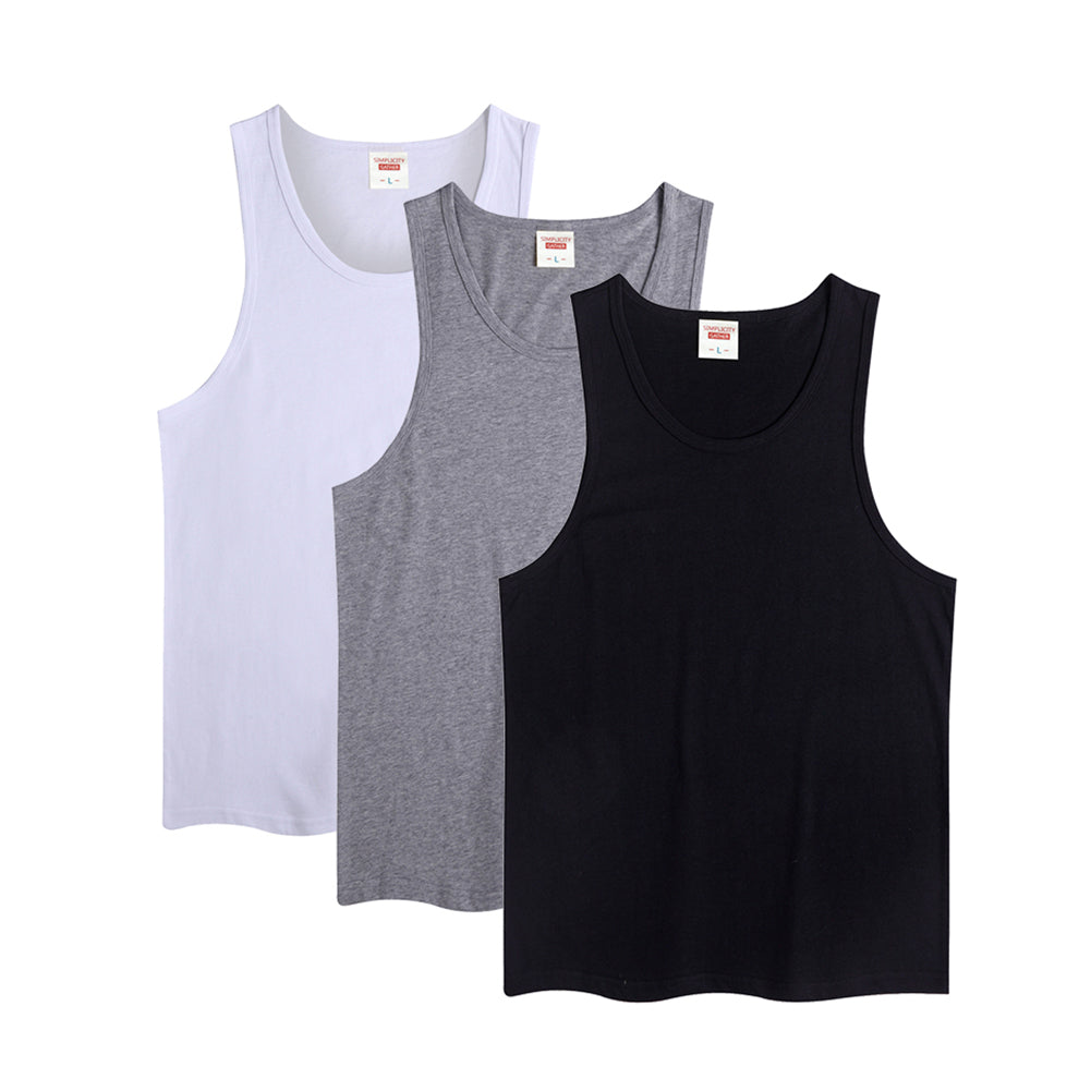 Boys Toddler Kids Sleeveless T-shirts Undershirts 3-pack Cotton Tank Base Layer Tops LANBAOSI