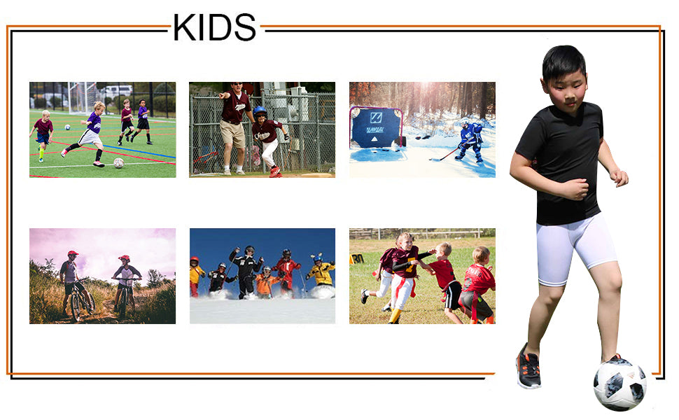 Kids Boy's Sports Base Layer Set Wicking Fitness V Neck & Short 2 PCS LANBAOSI