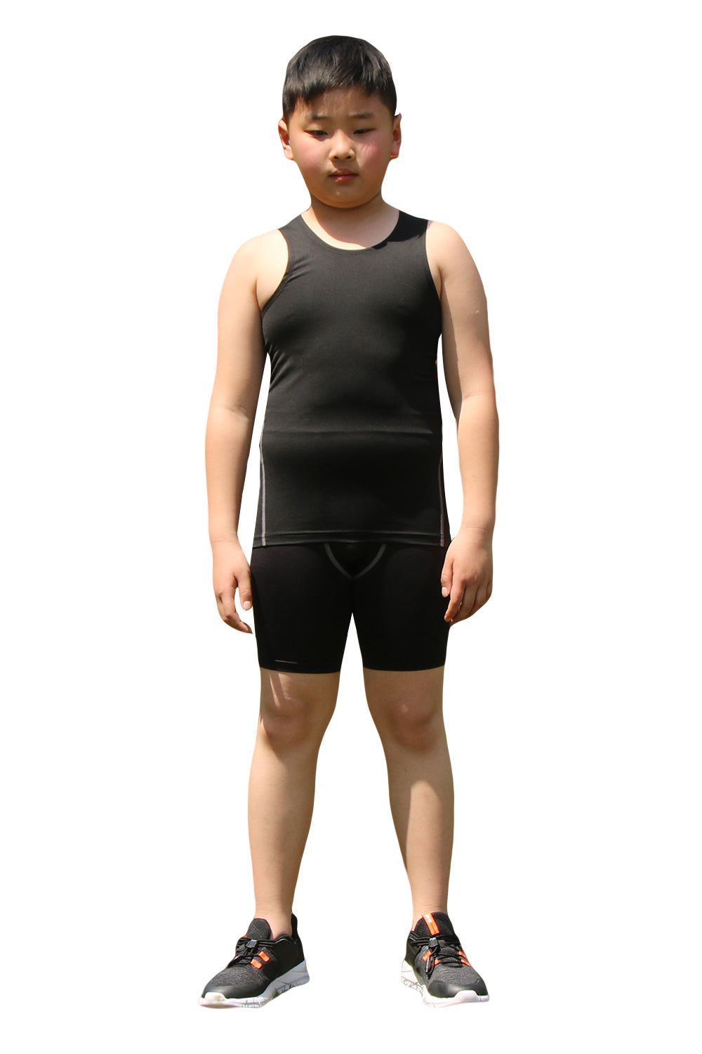 Kids Boys Girls Compression Tank Top & Shorts Sleeveless Base Layer LANBAOSI