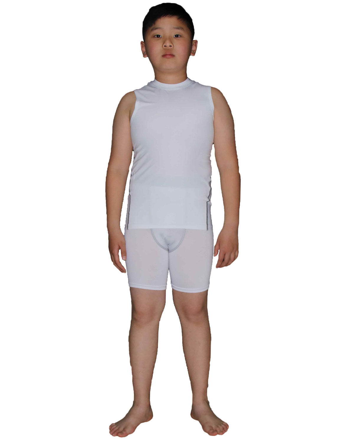 Kids Boys Girls Compression Tank Top & Shorts Sleeveless Base Layer LANBAOSI