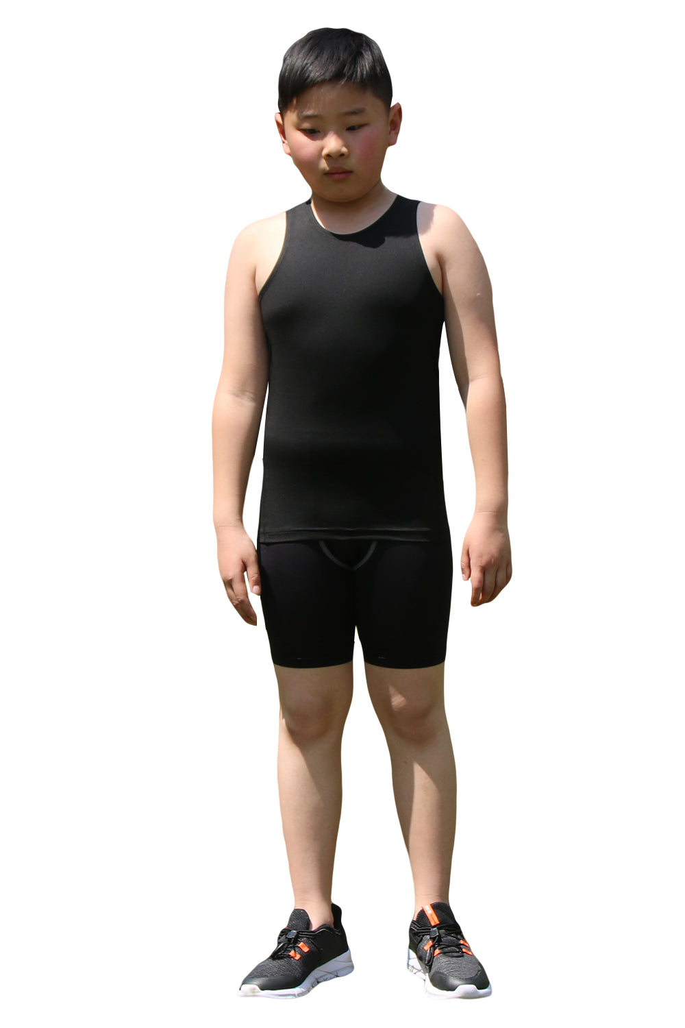 Kids Boys Girls Compression Tank Top & Shorts Sleeveless Base Layer LANBAOSI