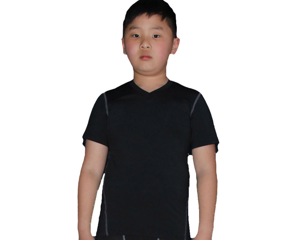 Kids Compression Shirt Underwear Boys Youth Under Base Layer Short Sleeve Top for Unisex LANBAOSI