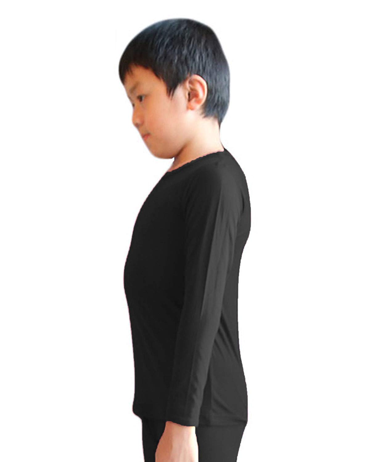 Kids Compression Shirts Fleece Lined, Thermal Long Sleeve Top T Shirts LANBAOSI