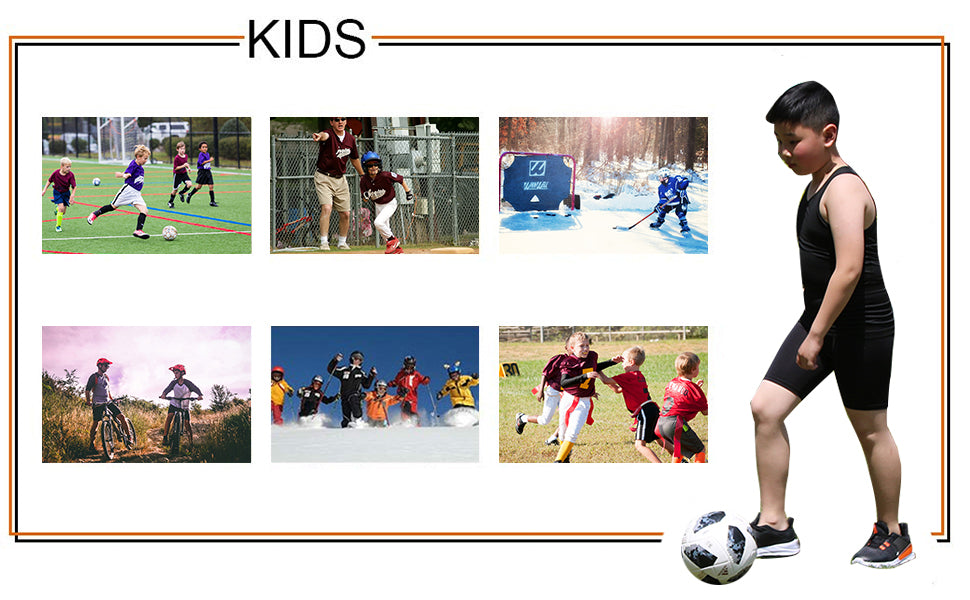 Kids Underwear Workout Base Layer Boys Sleeveless Vest and Short 2 PCS LANBAOSI