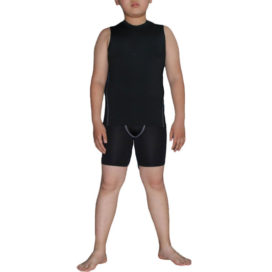 Kids Underwear Workout Base Layer Boys Sleeveless Vest and Short 2 PCS LANBAOSI