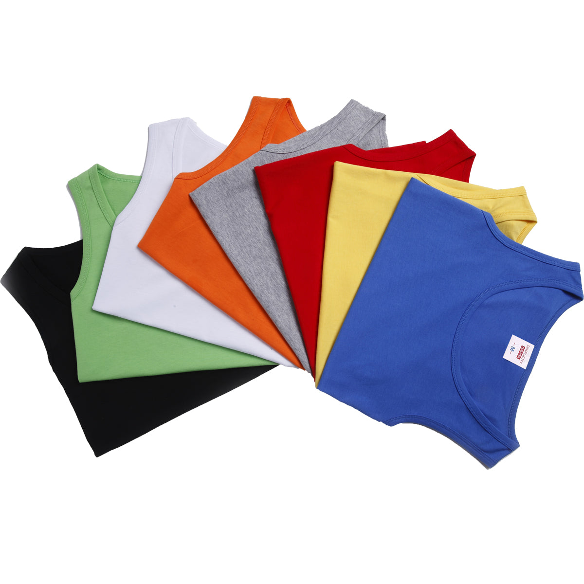 LANBAOSI 3 Pack Boys Girls Children's One-piece Tank Tops 100% Cotton Summer Sleeveless Undershirts LANBAOSI
