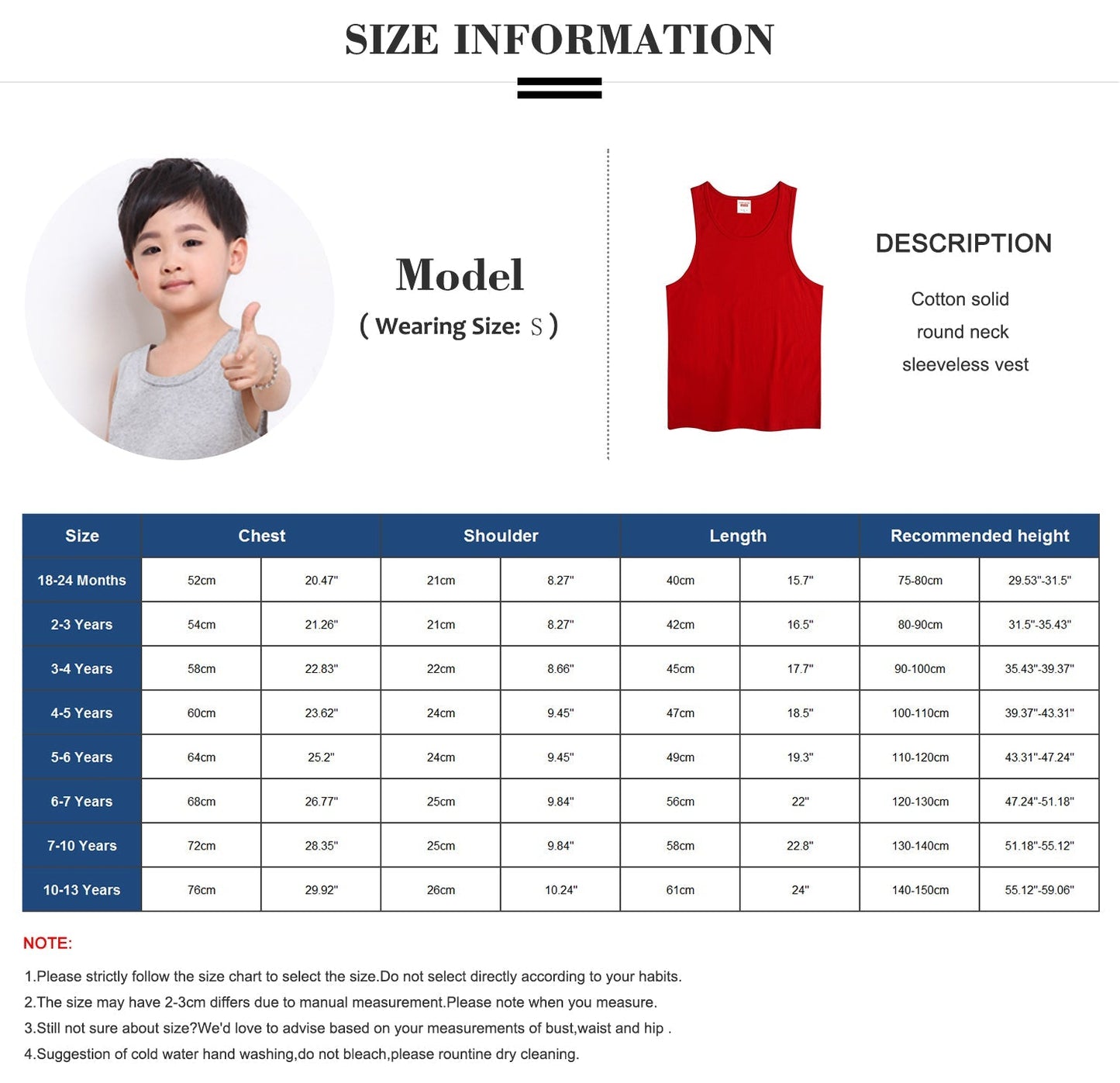 LANBAOSI 3 Pack Boys Girls Children's One-piece Tank Tops 100% Cotton Summer Sleeveless Undershirts LANBAOSI