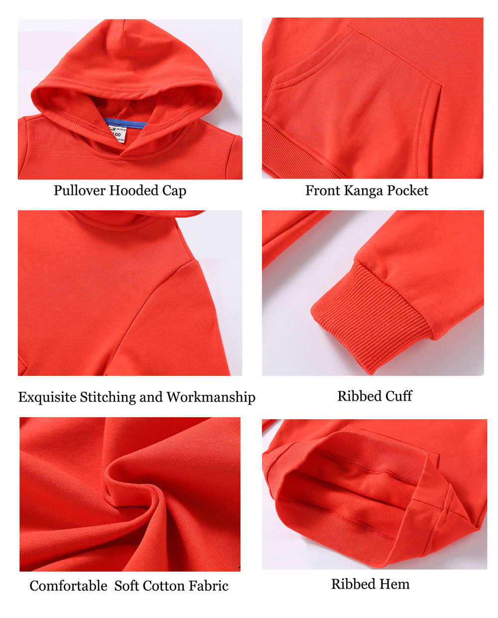 LANBAOSI Boys Children's Cotton Hoodie Spring Long Sleeve Pullover Hooded Sweatshirt LANBAOSI