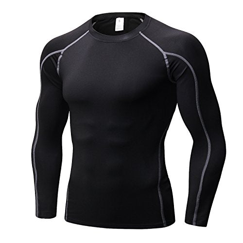 LANBAOSI Compression Tops for Men Quick Dry Lightweight Male Base Layer Long Sleeve T Shirt LANBAOSI