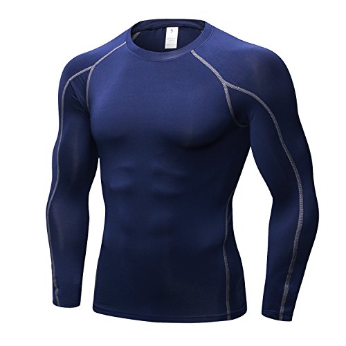 LANBAOSI Compression Tops for Men Quick Dry Lightweight Male Base Layer Long Sleeve T Shirt LANBAOSI