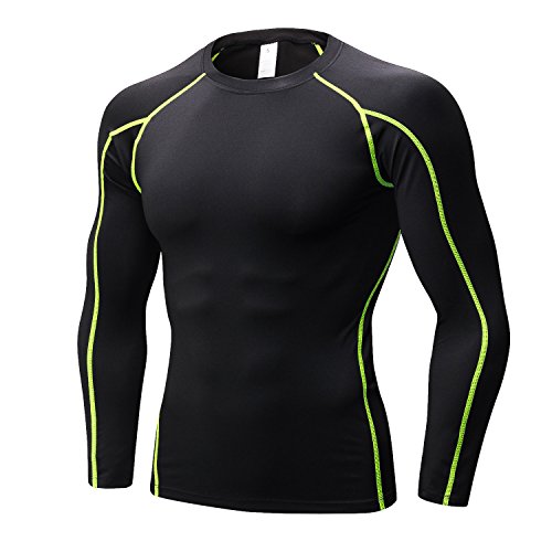 LANBAOSI Compression Tops for Men Quick Dry Lightweight Male Base Layer Long Sleeve T Shirt LANBAOSI