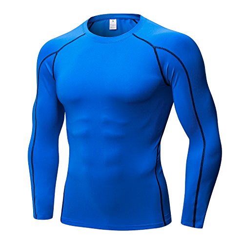 LANBAOSI Compression Tops for Men Quick Dry Lightweight Male Base Layer Long Sleeve T Shirt LANBAOSI