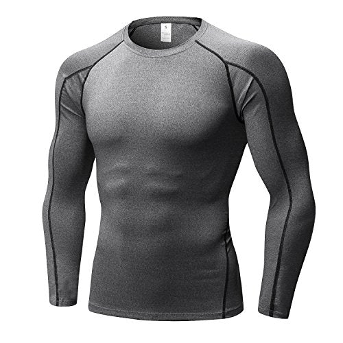 LANBAOSI Compression Tops for Men Quick Dry Lightweight Male Base Layer Long Sleeve T Shirt LANBAOSI