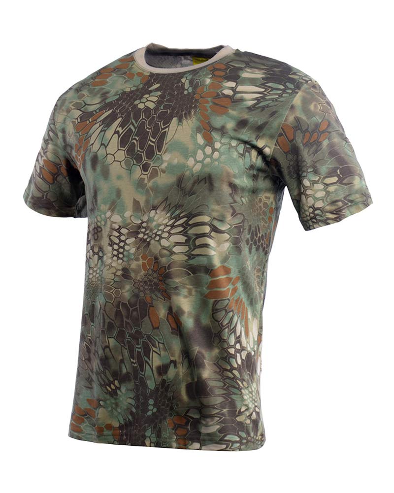 LANBAOSI Men Camo T-shirts Army Military Woodland Camo Shirts LANBAOSI