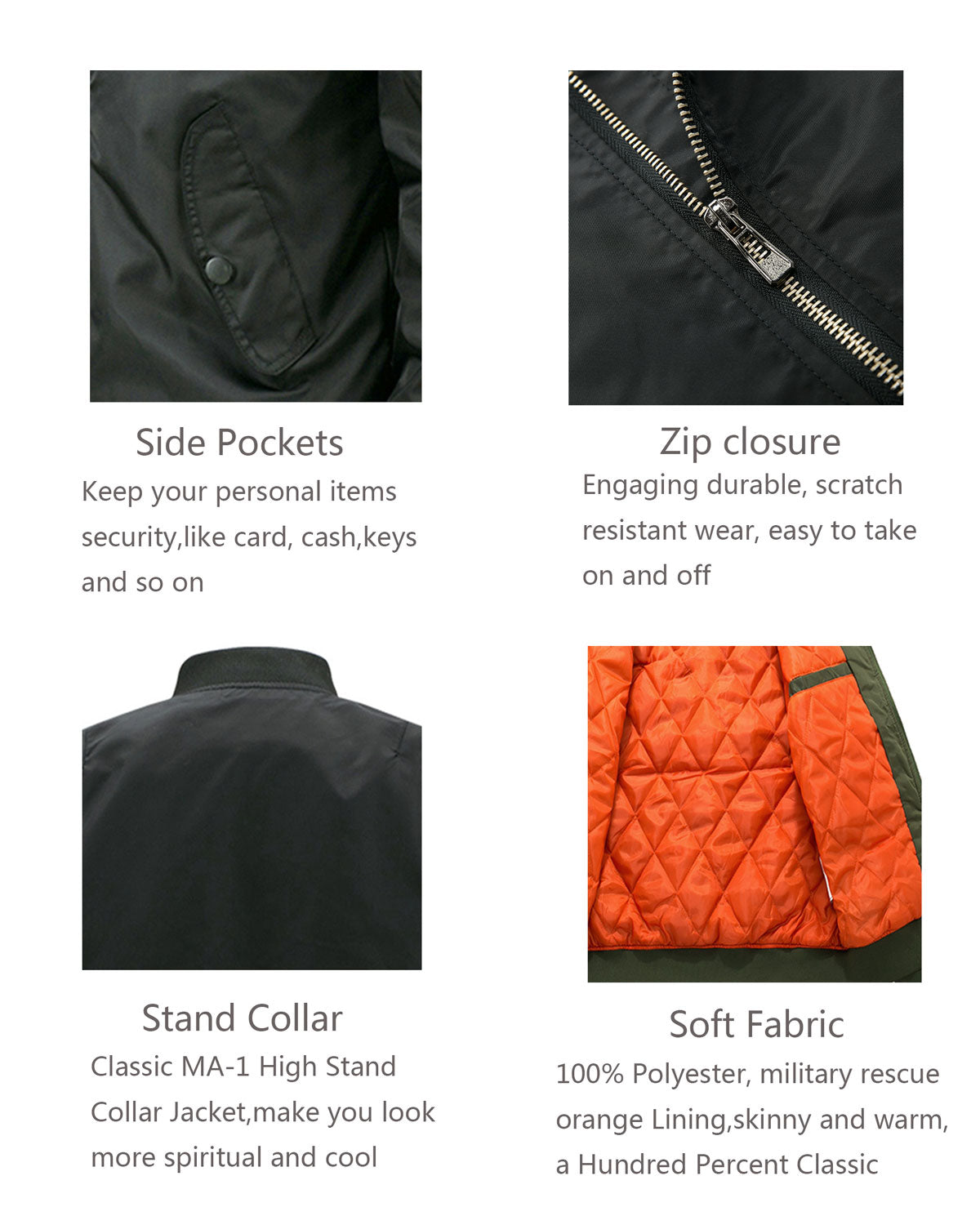 LANBAOSI Men Flight Bomber Drivers Jacket Windbreaker Casual Baseball Heavy Coats LANBAOSI
