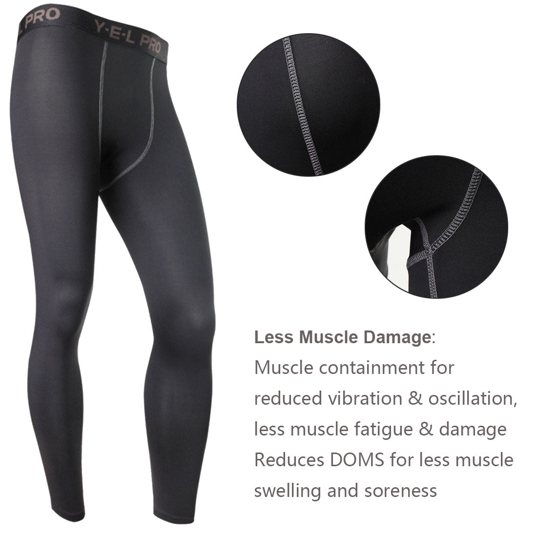 LANBAOSI Men's Running Sport Leggings Compression Base Layer Pants Tights LANBAOSI