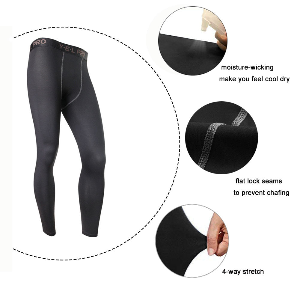 LANBAOSI Men's Running Sport Leggings Compression Base Layer Pants Tights LANBAOSI
